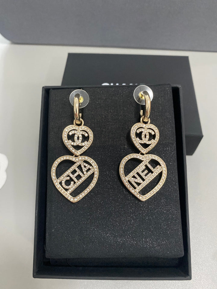 big and small love letters earrings