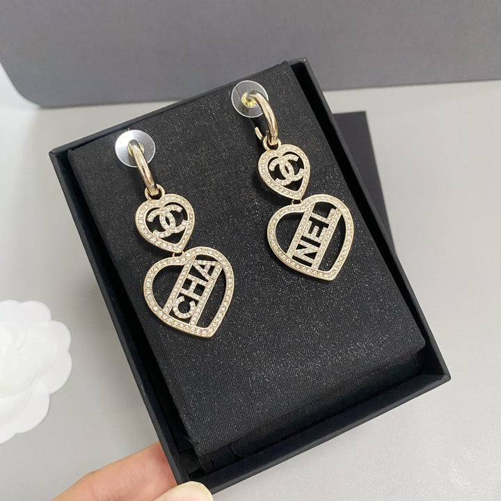 big and small love letters earrings