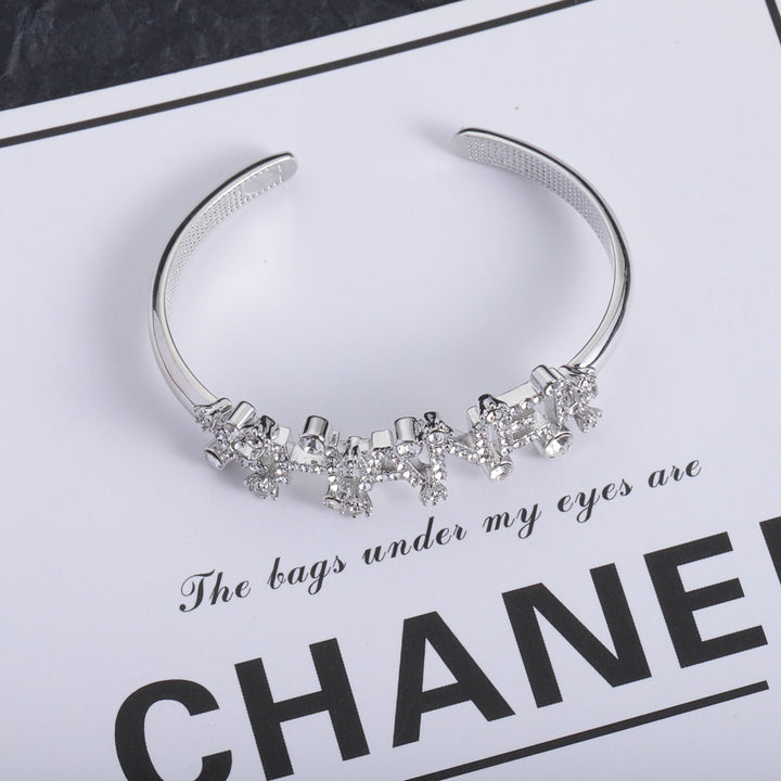 Luxury Monogram Rhinestone Bangle