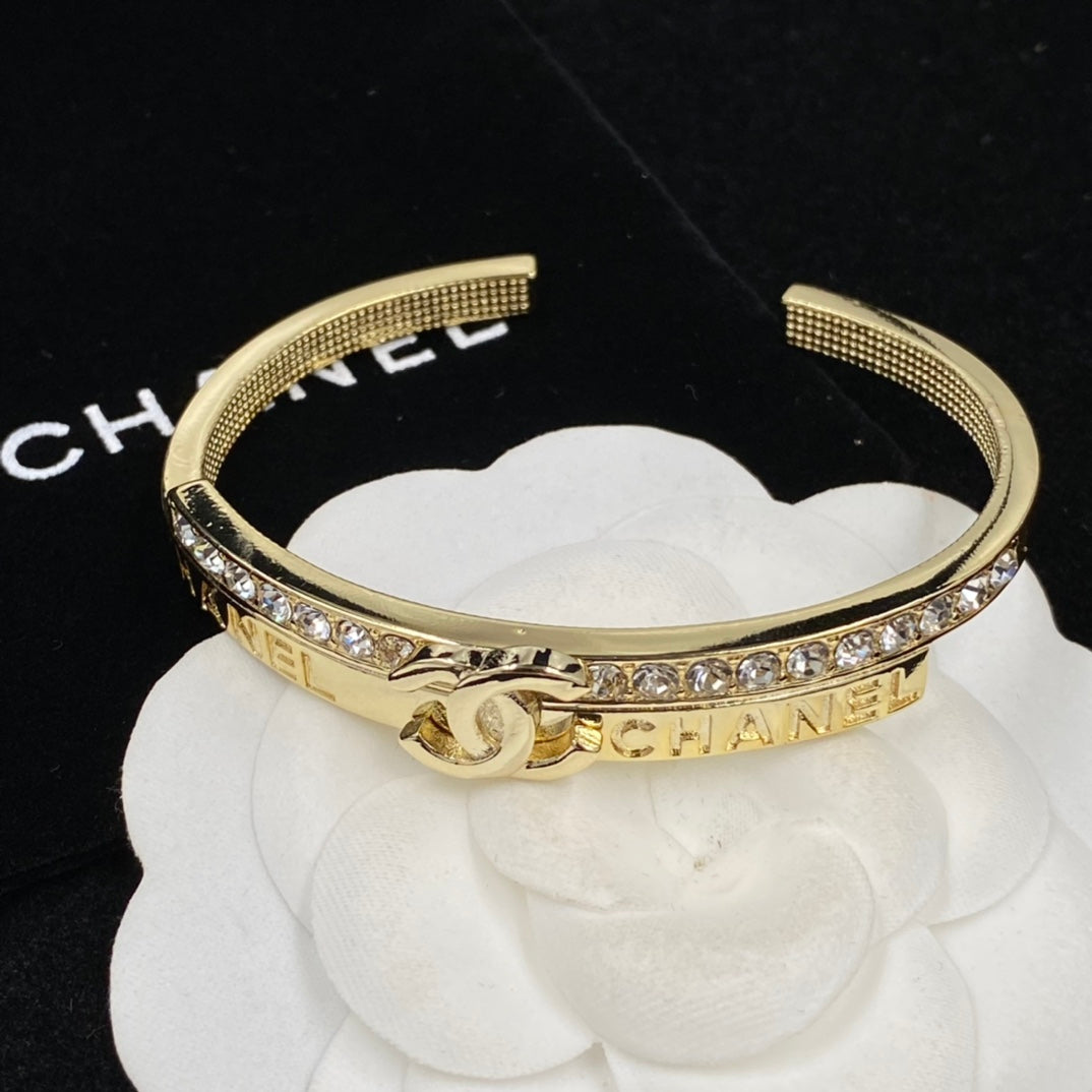 Luxury CC Brass Rhinestone Bracelet